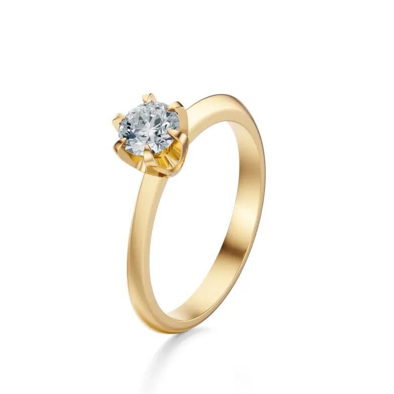 Pierścionek z diamentem żółte złoto AJPZ_002 Pierścionek z diamentem żółte złoto AJPZ_002